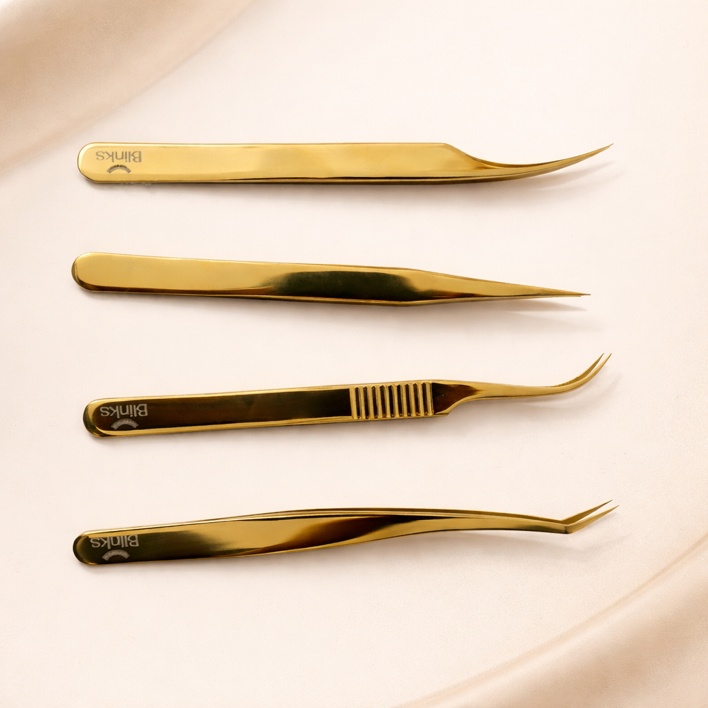 Set of 4 Professional Eyelash Extension Tweezers